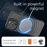 Matte Ripple Magnetic Folding Camera Stand Case For iPhone