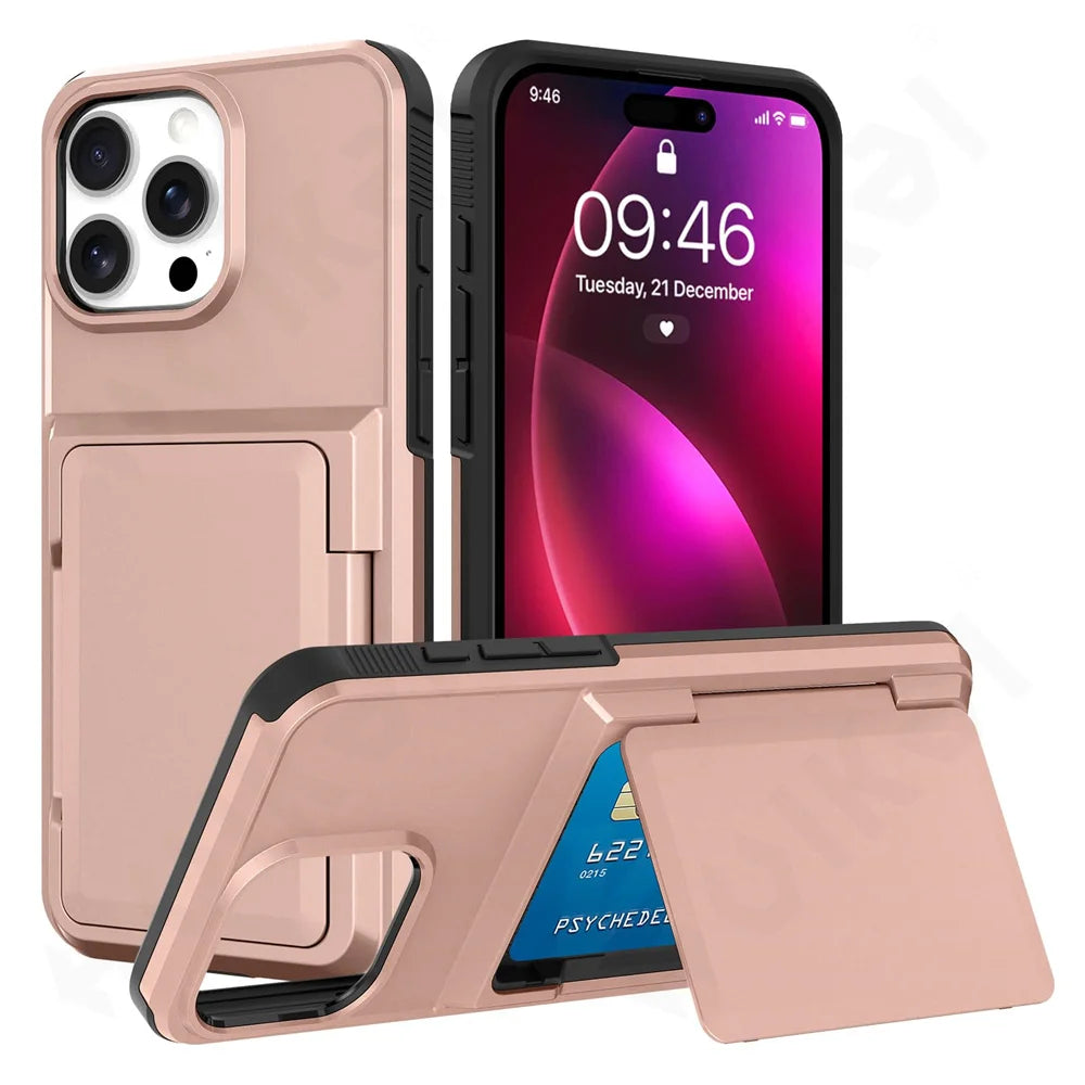 Wallet Credit Card Holder ID Card Slot Case For iPhone