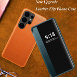 View Flip Leather Anti Drop Protection Case For Samsung