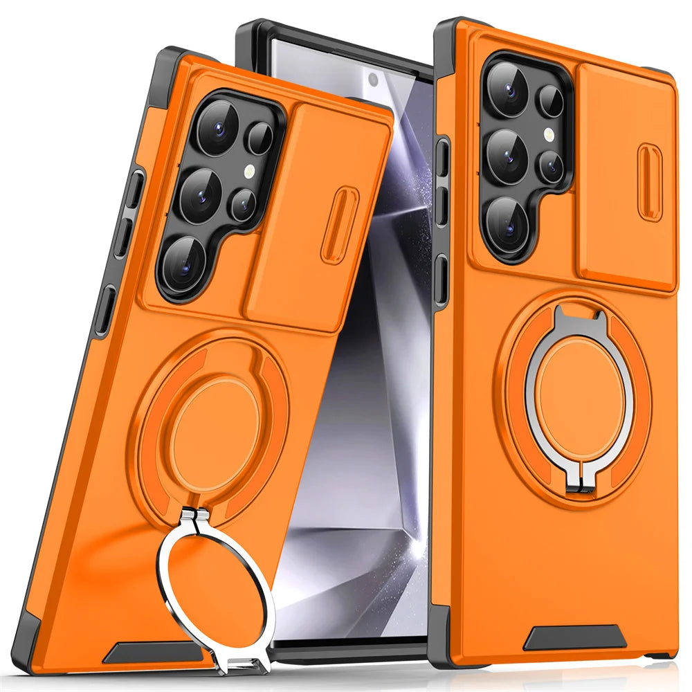 Slide Camera Protection Magnetic Stand Case for Samsung
