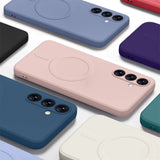 Square Liquid Silicone Magnetic Case For Samsung Galaxy