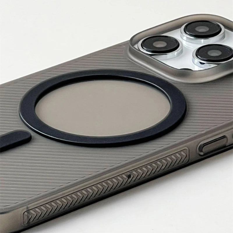 Ultrathin Twill Magnetic Translucent Frosted Non-slip Case For iPhone