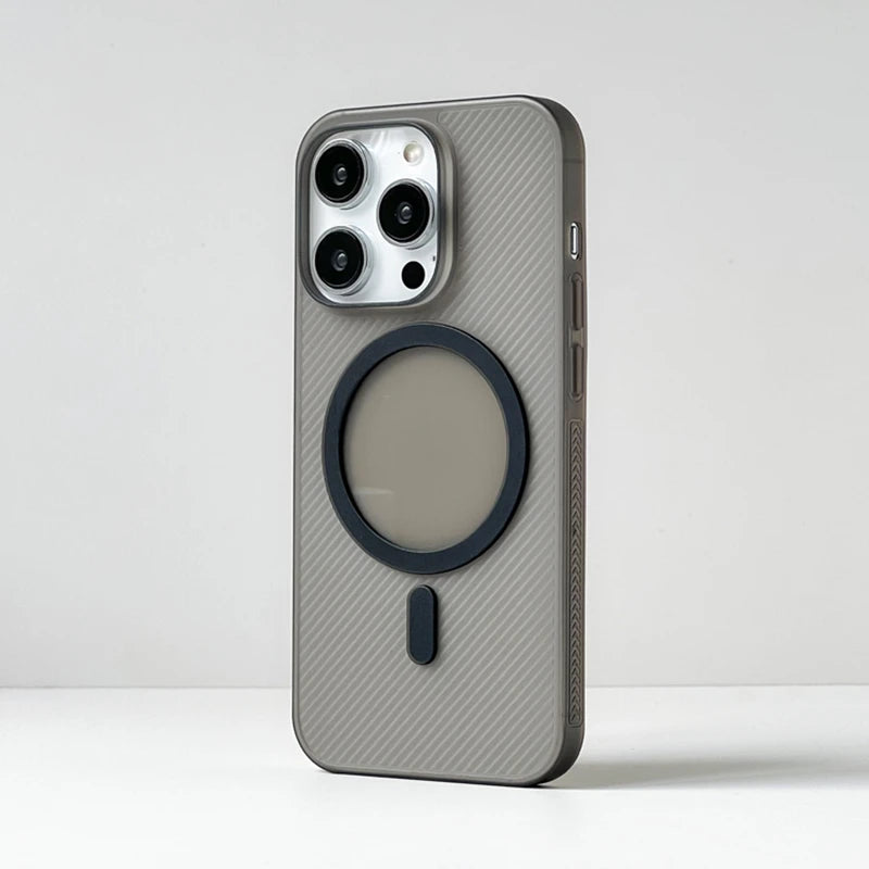 Ultrathin Twill Magnetic Translucent Frosted Non-slip Case For iPhone