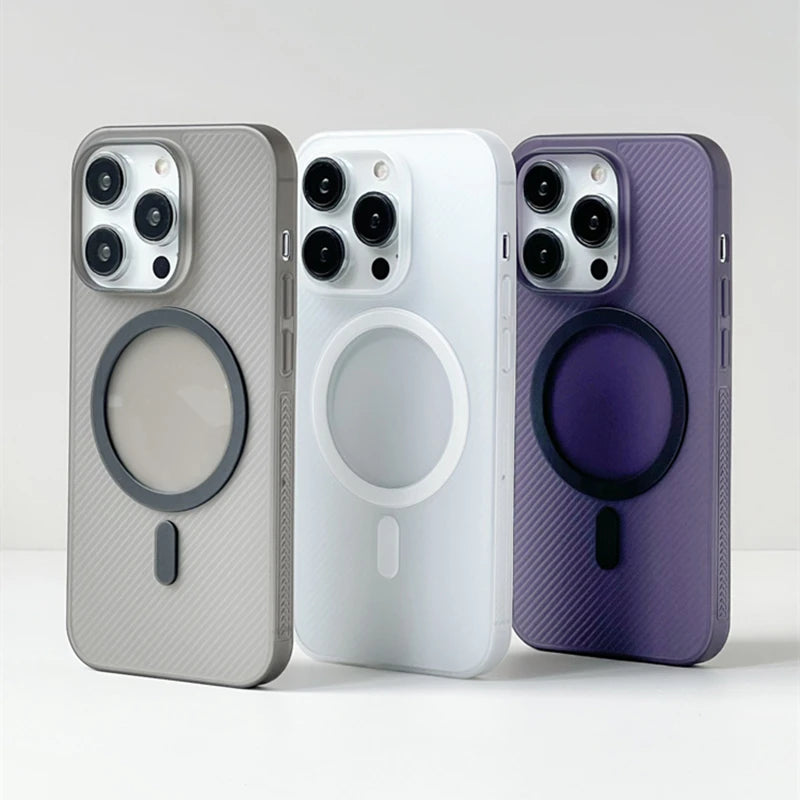 Ultrathin Twill Magnetic Translucent Frosted Non-slip Case For iPhone