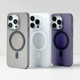 Ultrathin Twill Magnetic Translucent Frosted Non-slip Case For iPhone
