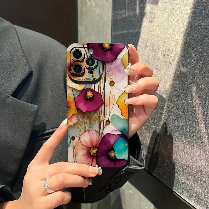 Vintage Floral Pattern Soft TPU Case for iPhone