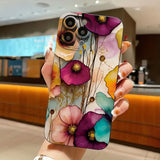 Vintage Floral Pattern Soft TPU Case for iPhone