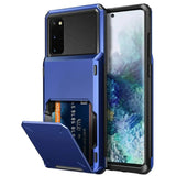 Shockproof Armor Card Slot Flip Hidden Pocket Case for Samsung