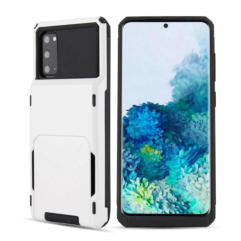 Shockproof Armor Card Slot Flip Hidden Pocket Case for Samsung