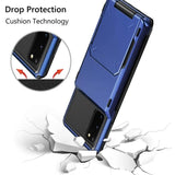 Shockproof Armor Card Slot Flip Hidden Pocket Case for Samsung