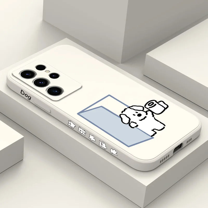 White Milk Dog Case For Samsung Galaxy