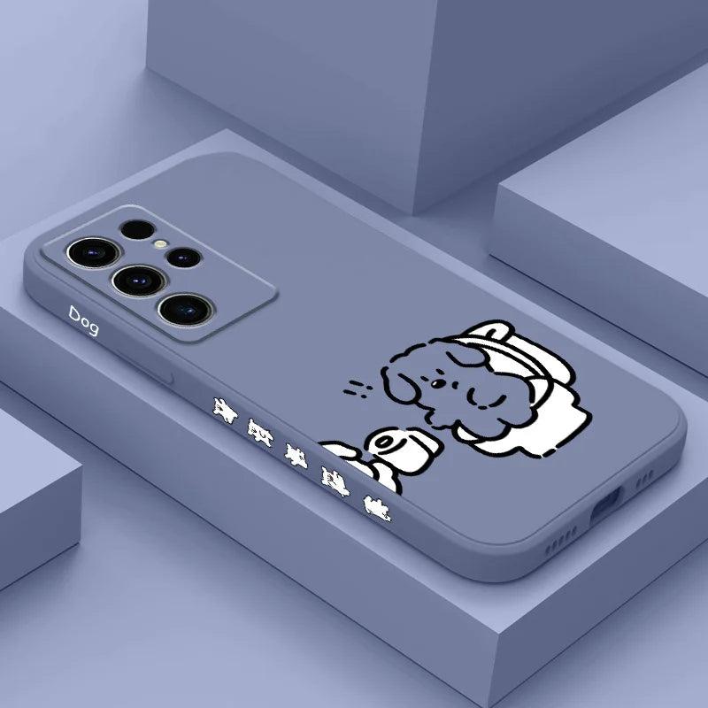 White Milk Dog Case For Samsung Galaxy