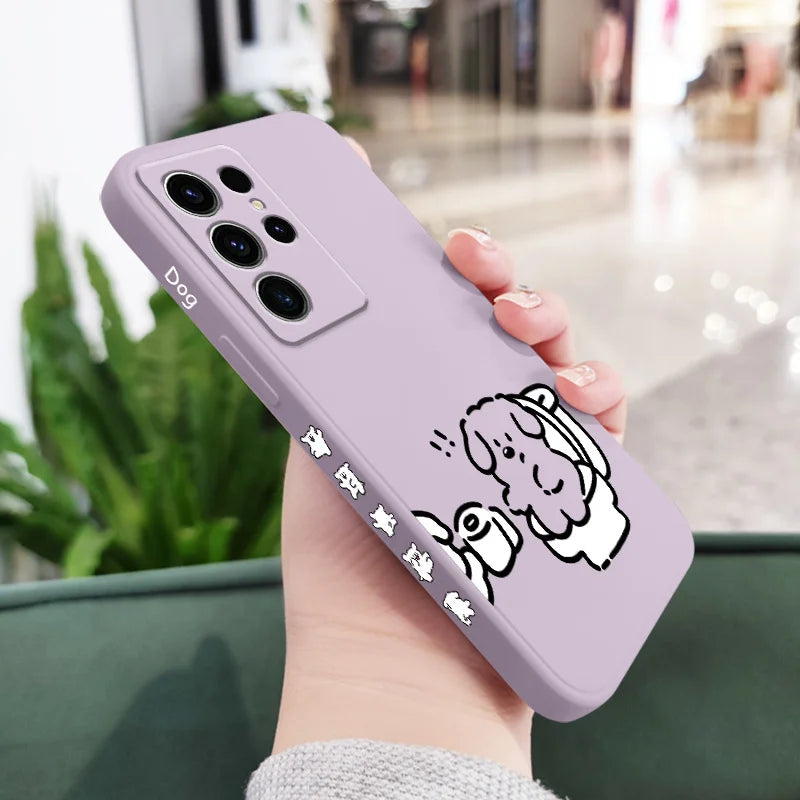 White Milk Dog Case For Samsung Galaxy