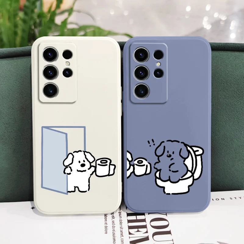 White Milk Dog Case For Samsung Galaxy