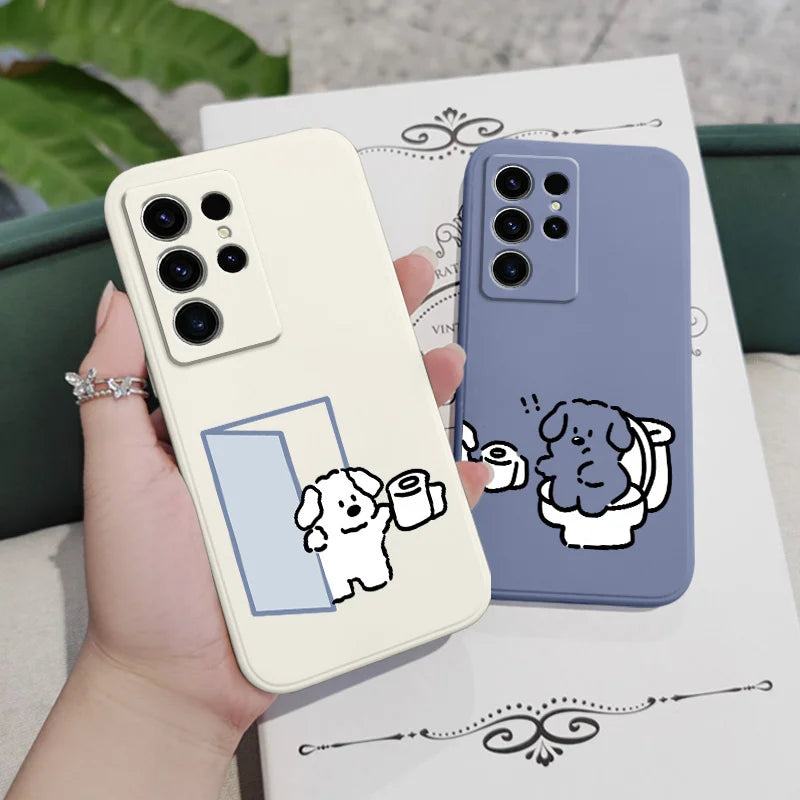 White Milk Dog Case For Samsung Galaxy