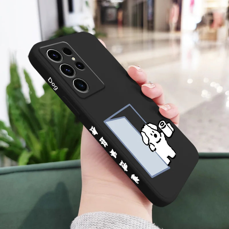 White Milk Dog Case For Samsung Galaxy