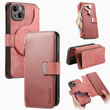 Zipper Cards Solt Wallet Leather 2 in 1 Magenetic Case For iPhone