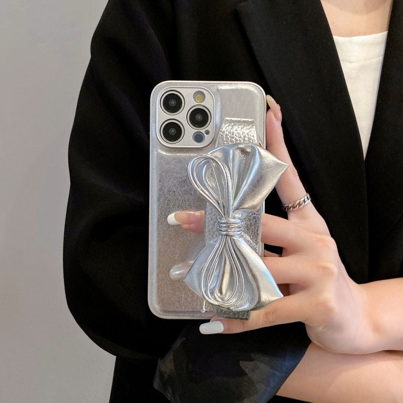Silver Bow Phone Case For iPhone