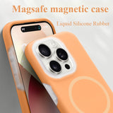 Solid Color Jelly Magnetic Liquid Silicone Case For iPhone