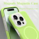 Solid Color Jelly Magnetic Liquid Silicone Case For iPhone