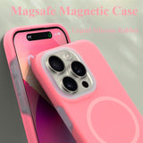 Solid Color Jelly Magnetic Liquid Silicone Case For iPhone