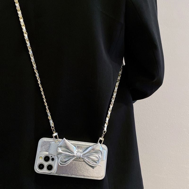 Silver Bow Phone Case For iPhone