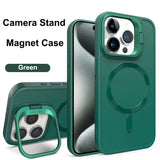 Matte Magnetic Lens Holder Stand Case For iPhone