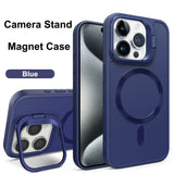 Matte Magnetic Lens Holder Stand Case For iPhone