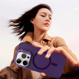 Matte Magnetic Lens Holder Stand Case For iPhone