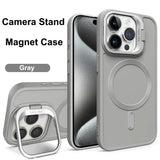 Matte Magnetic Lens Holder Stand Case For iPhone