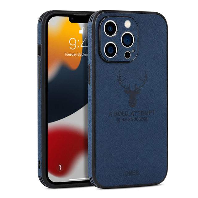 Square Leather Shockproof Case For iPhone