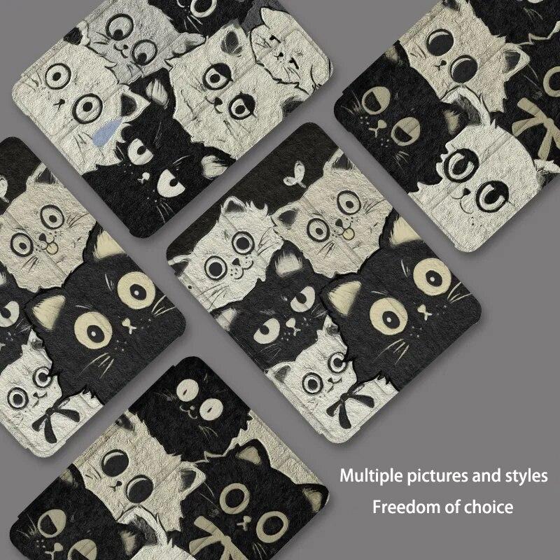 Oil Painting Cat Tri-Fold Style Case for iPad