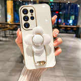 Flower Invisible Rotating Bracket Case For Samsung