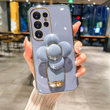 Flower Invisible Rotating Bracket Case For Samsung