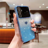 Plating Love Heart Glitter Bling Case For Samsung