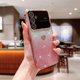 Plating Love Heart Glitter Bling Case For Samsung