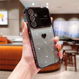 Plating Love Heart Glitter Bling Case For Samsung