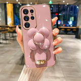 Flower Invisible Rotating Bracket Case For Samsung