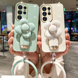 Flower Invisible Rotating Bracket Case For Samsung
