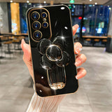 Flower Invisible Rotating Bracket Case For Samsung