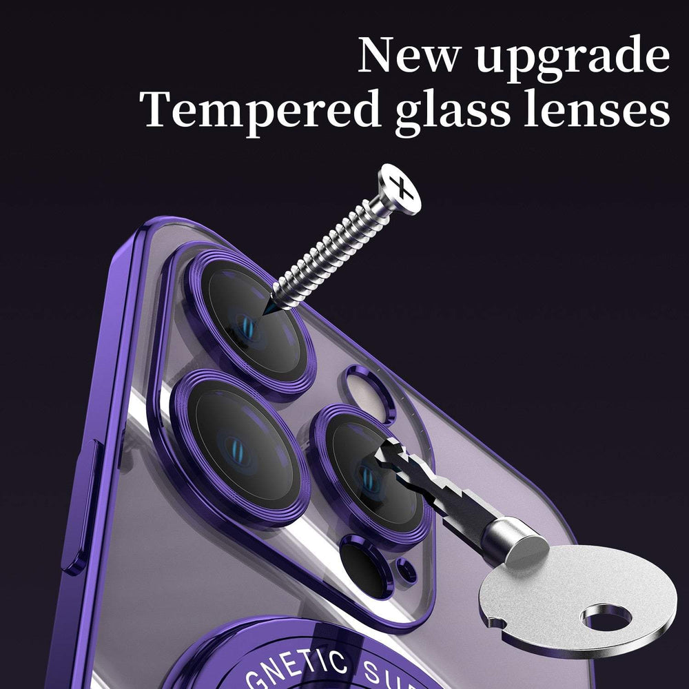 Plating Transparent Magnetic Ring Case For iPhone