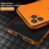 Square Leather Shockproof Case For iPhone
