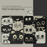 Oil Painting Cat Tri-Fold Style Case for iPad