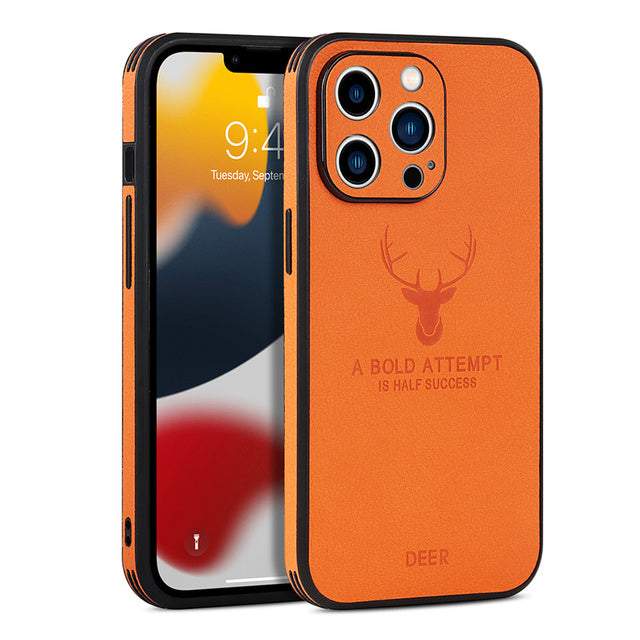 Square Leather Shockproof Case For iPhone
