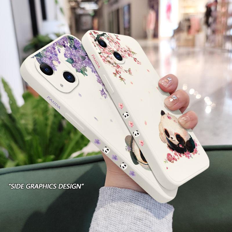 Flower Panda Phone Case For iPhone