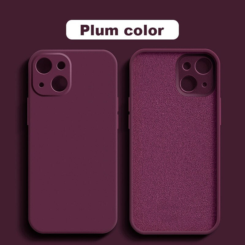 Square Liquid Silicone Case For iPhone Cover
