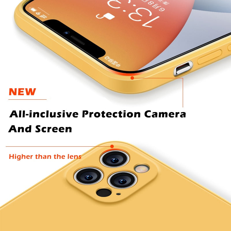 Square Liquid Silicone Case For iPhone Cover