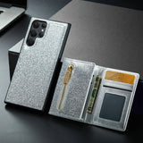 Glitter 2 in 1 Leather Wallet Case For Samsung Galaxy