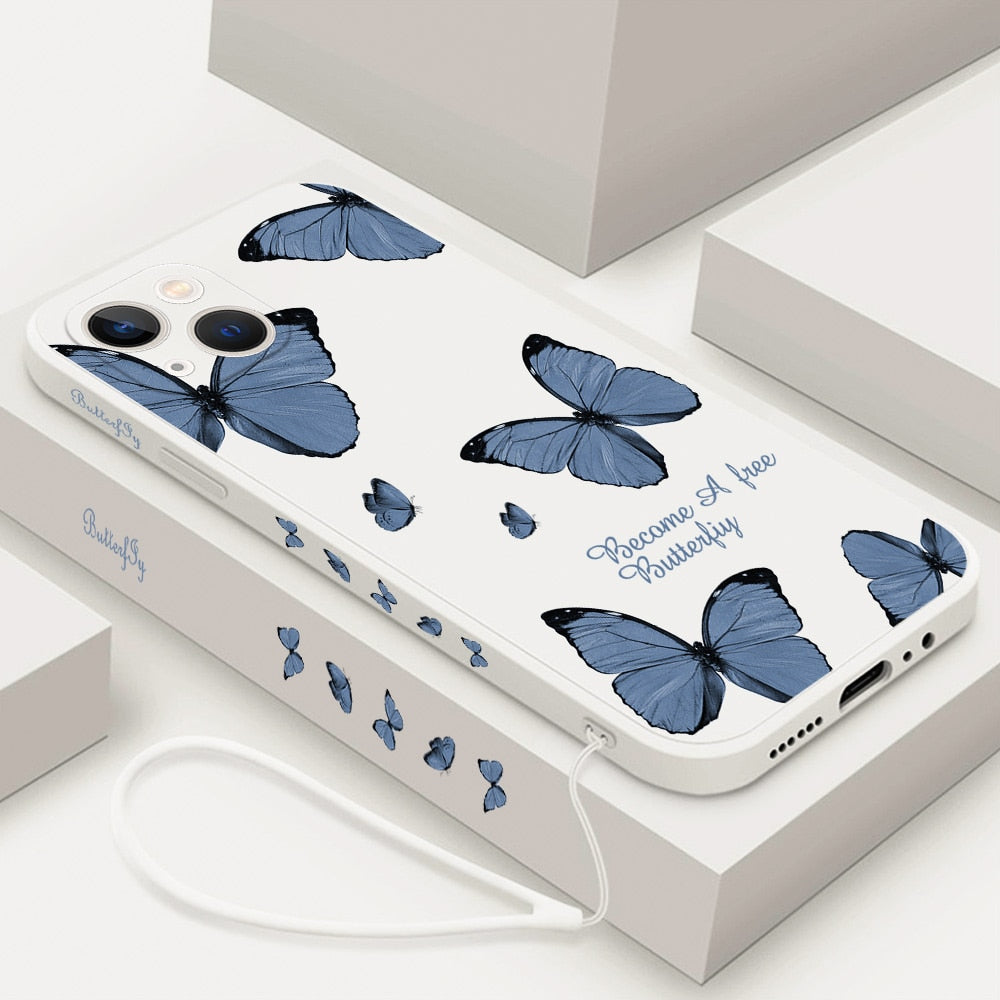 Red Blue Butterfly Phone Case For iPhone