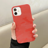 Camouflage Matte Pu Leather Silicone IPhone Case